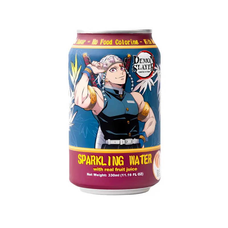 AnyYums Demon Slayer Sparkling Water Peach Flavor (USA)