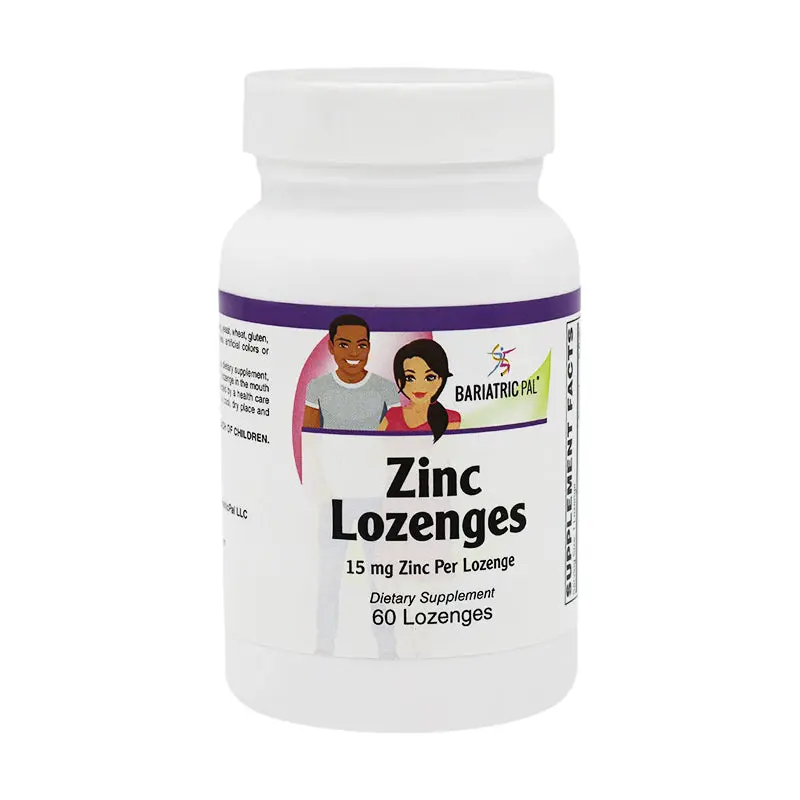 Zinc 15mg + Vitamin C - Lemon Flavored Lozenges (60 count) by BariatricPal