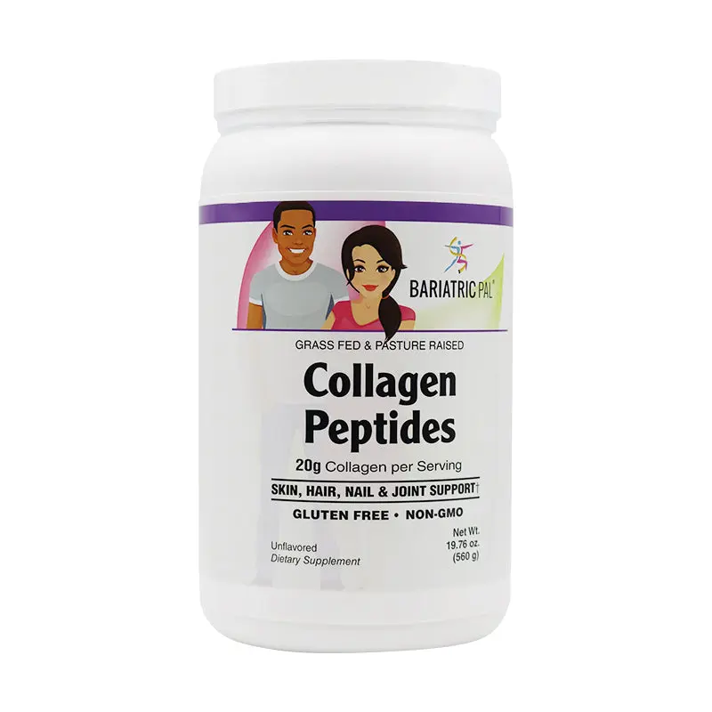 Collagen Peptides Powder (Hydrolyzed Type 1 & 3, Grass Fed) Skin, Hair, Nail & Joint Support by BariatricPal - Unflavored & Unsweetened