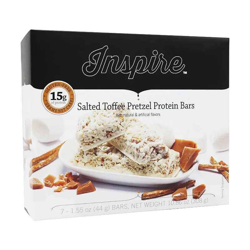 Inspire 15g Protein & Fiber Bars by Bariatric Eating - Salted Toffee Pretzel