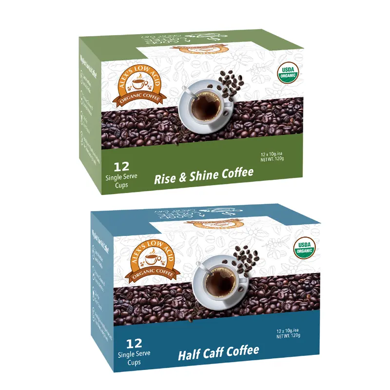 Alex's Low Acid Organic Coffee Breakfast + Lunch K-Cup Variety Pack