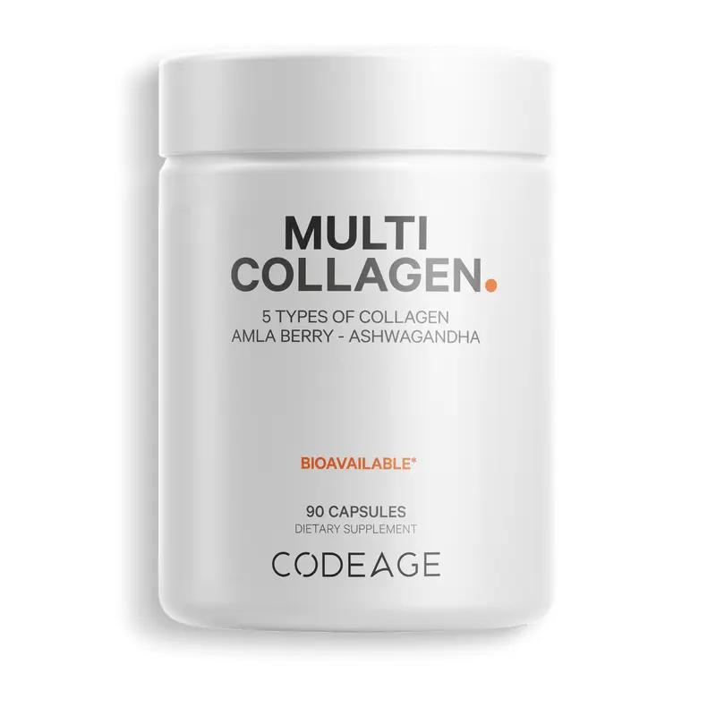 Multi Collagen Peptides Capsules Hydrolyzed Collagen Protein with Bone Broth & Vitamin C by Codeage