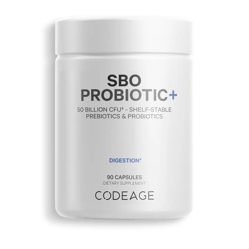 SBO Probiotics 50 Billion CFU Capsules, Soil-Based Organisms with Prebiotics Supplement by Codeage
