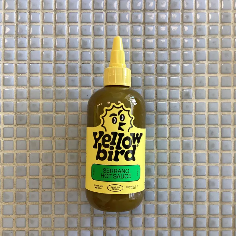 Yellow bird Serrano hot sauce