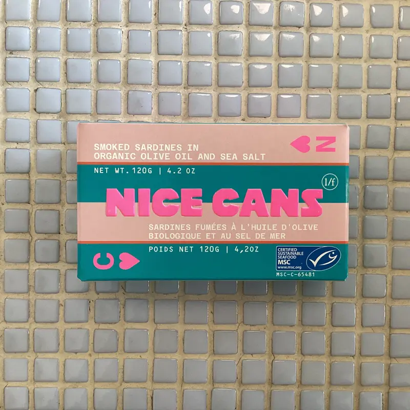 nice cans smoked sardines in organic olive oil and sea salt