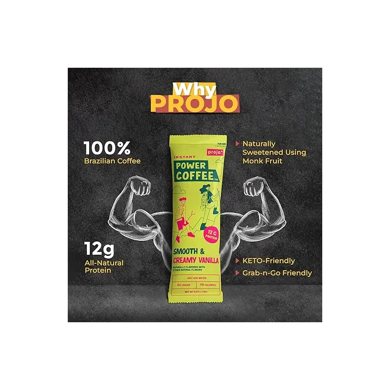Projo* Instant Power Coffee with Protein - Grab and Go!