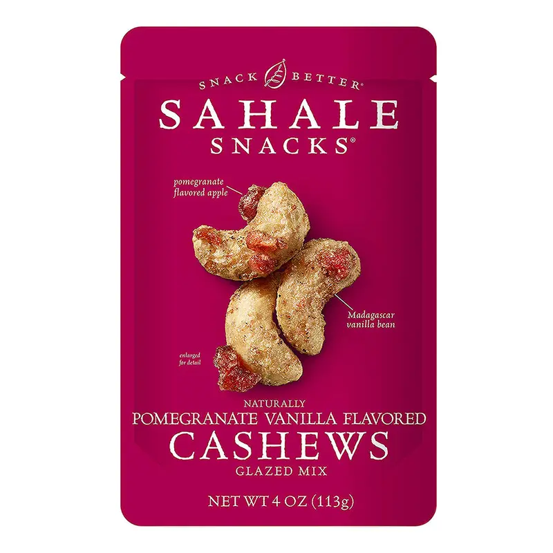 Sahale Snacks Pomegranate Vanilla Flavored Cashews Glazed Mix 4oz Bag
