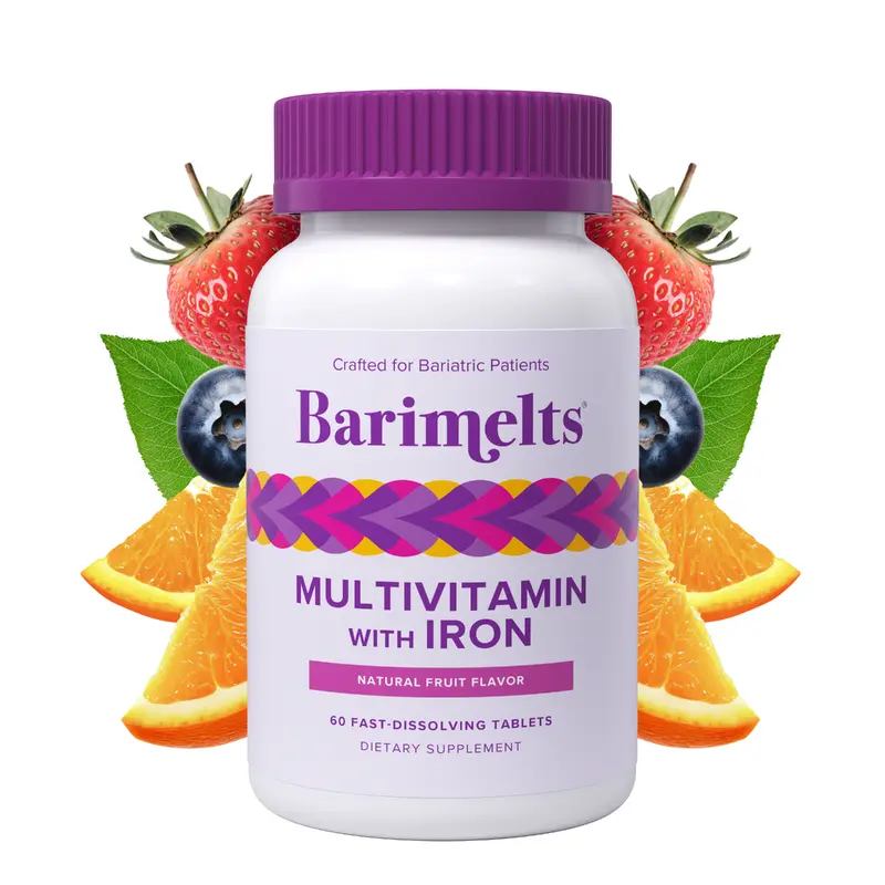 BariMelts Multivitamin with Iron - 60 Fast-Dissolving Tablets - Natural Fruit Flavor