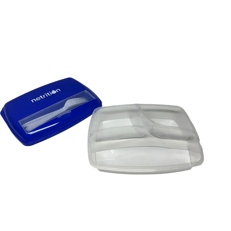 3-Compartment Microwavable Bento Box with Fork and Knife by Netrition
