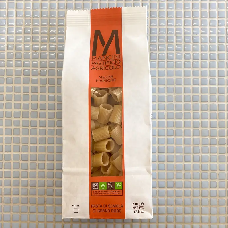 mancini pastifico mezze maniche 500 gr dry pasta