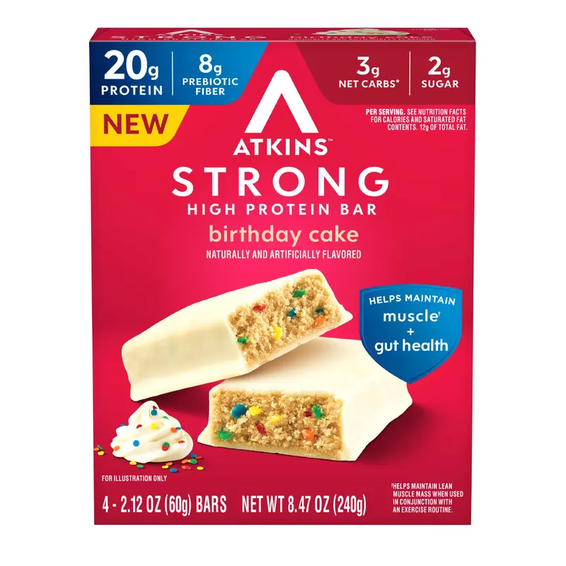 Atkins Nutritionals Strong High Protein Bars, 4 Bar Box