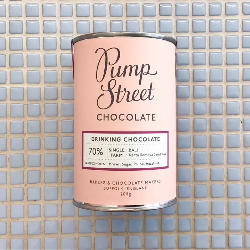 pump street drinking chocolate tin bali 70%