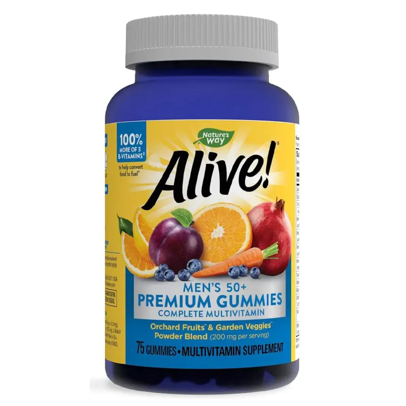 Nature's Way Alive! Premium Gummies Complete Multivitamin, Men's 50+ 75 gummies