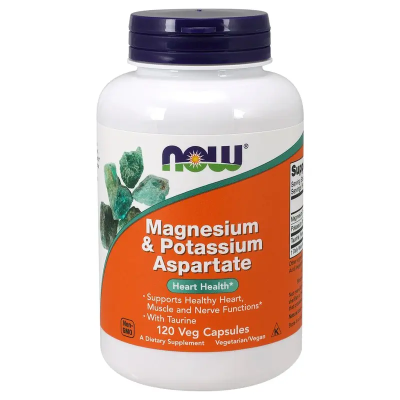NOW Magnesium & Potassium Aspartate with Taurine 120 veg capsules