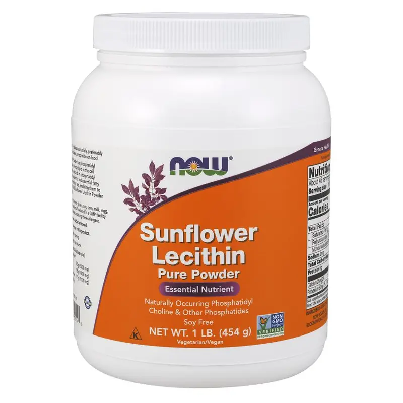 NOW Sunflower Lecithin Pure Powder 1 lb. (454 g)