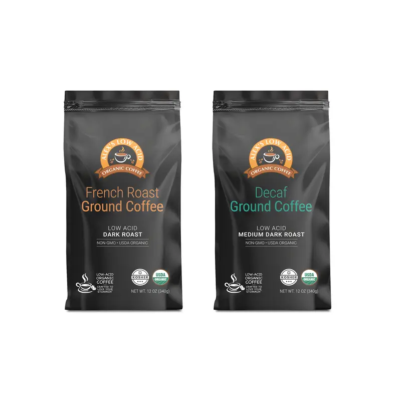 Alex's Low Acid Organic Coffee - Fresh Ground Variety Pack (12oz)