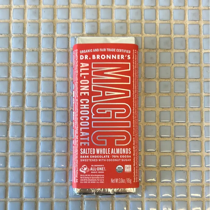 dr. bronners magic chocolate bar salted almond dark 70%