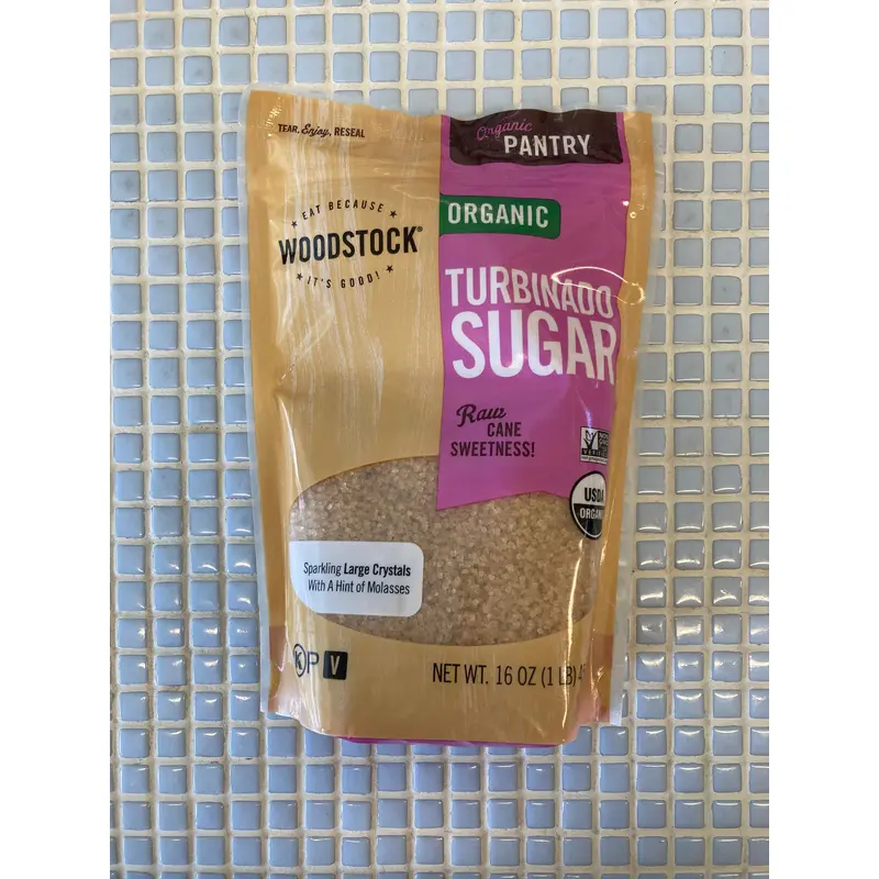 woodstock organic turbinado sugar 16oz