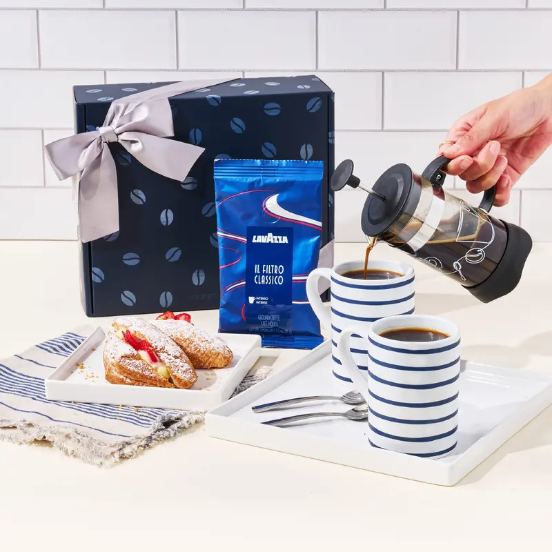 Coffee Gift Set For Two with Lavazza Coffee
