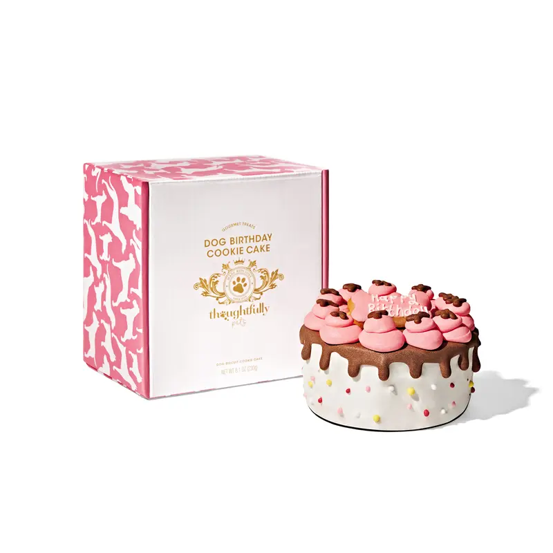 Girl Dog Birthday Mini Cake in Pink