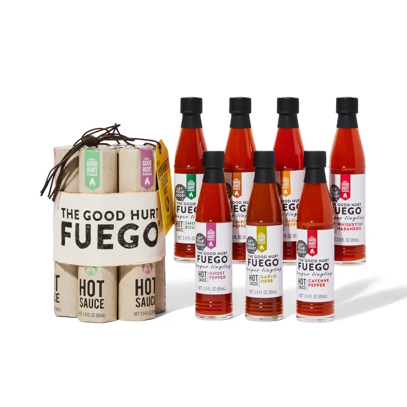 The Good Hurt Fuego Hot Sauce Gift Set, Pack of 7